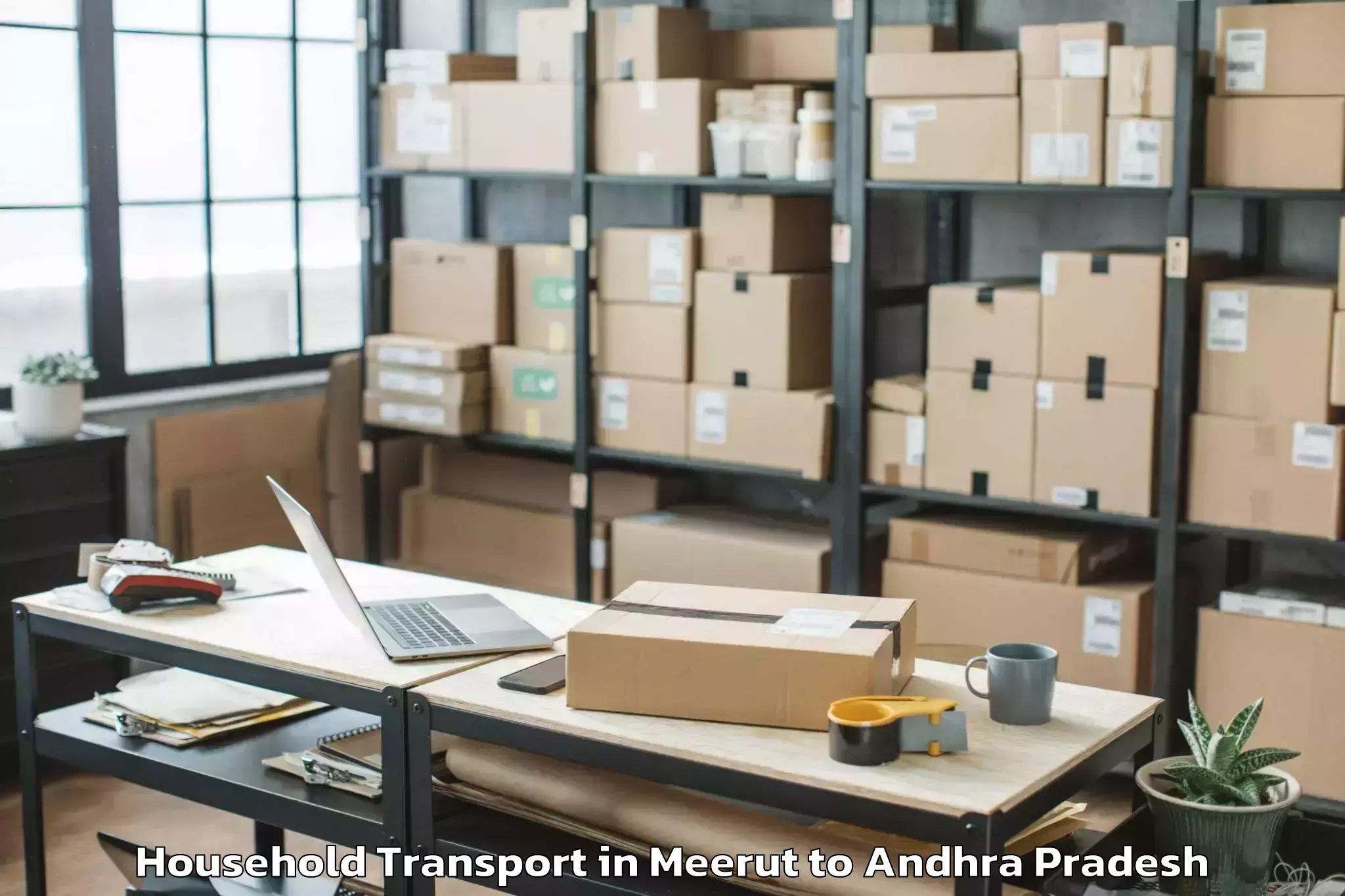 Top Meerut to Poduru Household Transport Available